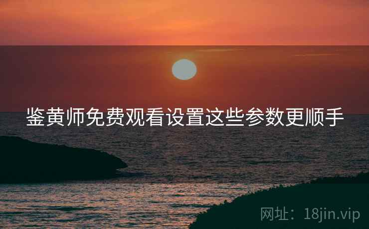 鉴黄师免费观看设置这些参数更顺手