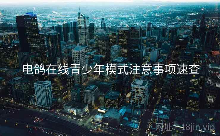 电鸽在线青少年模式注意事项速查