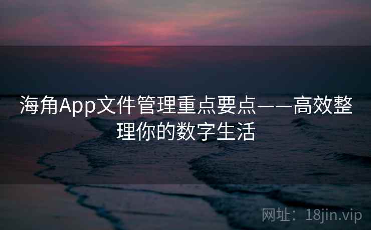 海角App文件管理重点要点——高效整理你的数字生活
