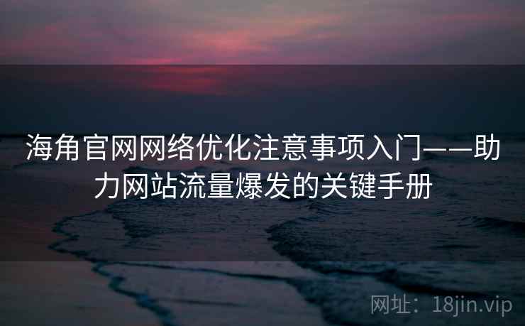海角官网网络优化注意事项入门——助力网站流量爆发的关键手册 海角官网网络优化注意事项入门——助力网站流量爆发的关键手册
